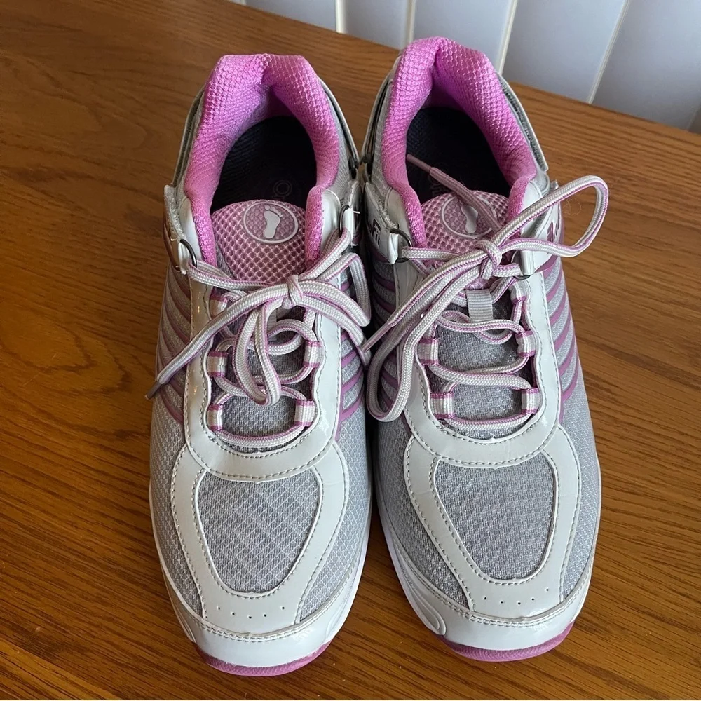 Orthofeet BioFit Verve 973 Tie-Less Comfort Sneakers Pink/Gray Size 10 Wide